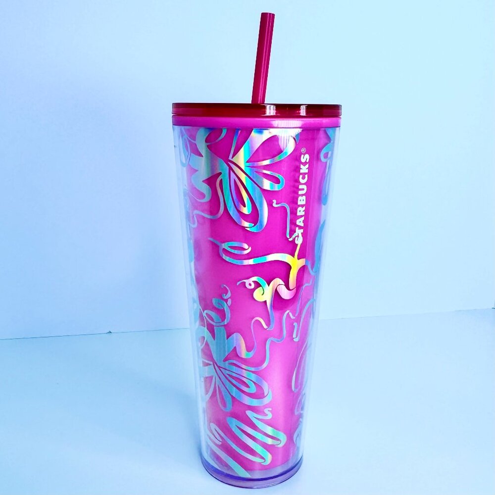 Starbucks 24 oz Cold Cup Tumbler Color Changing‎ Barbie Pink